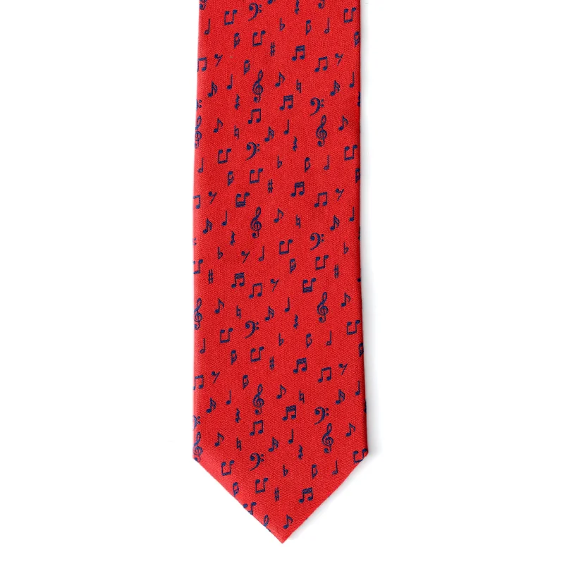 premium silk necktie styles for business wear-Let's Compare Notes Tie, Red