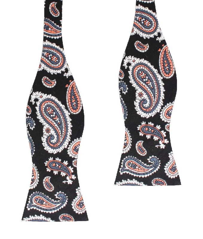 luxury silk necktie designs for men’s weddings-Levanzo Coral Paisley Self Bow Tie