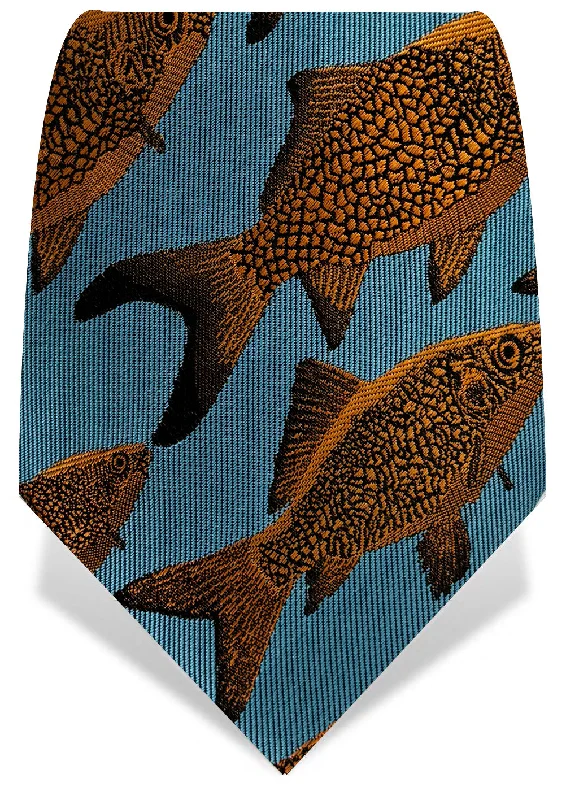 stylish silk necktie combinations for weddings-Light Blue Goldfish Tie