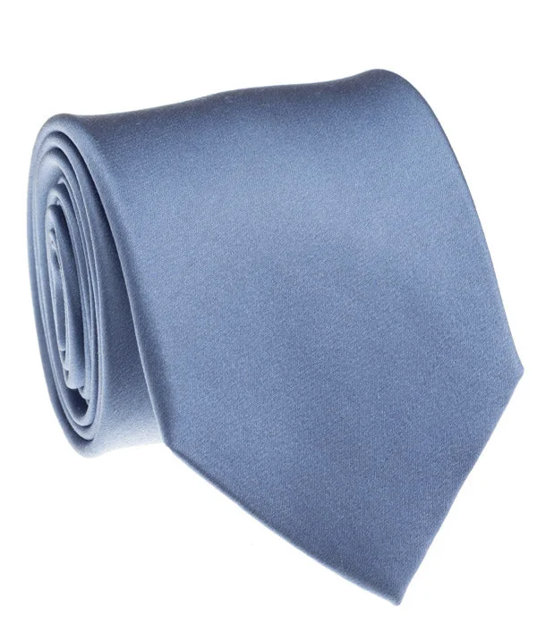 elegant silk necktie packs for office wear-Light Blue Satin Tie