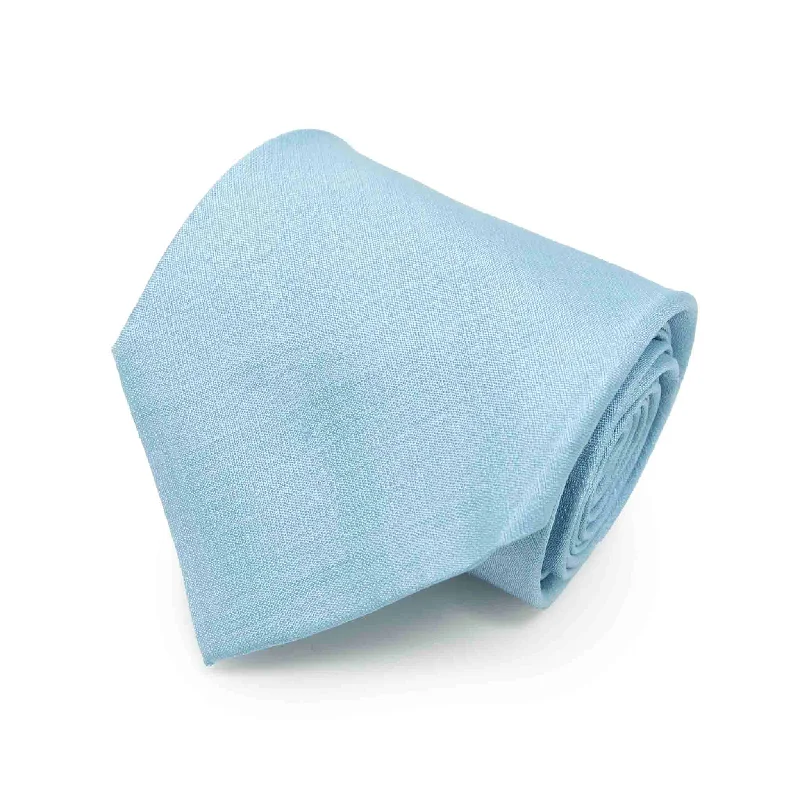 premium office silk necktie ideas-Light Blue Shantung Silk Tie