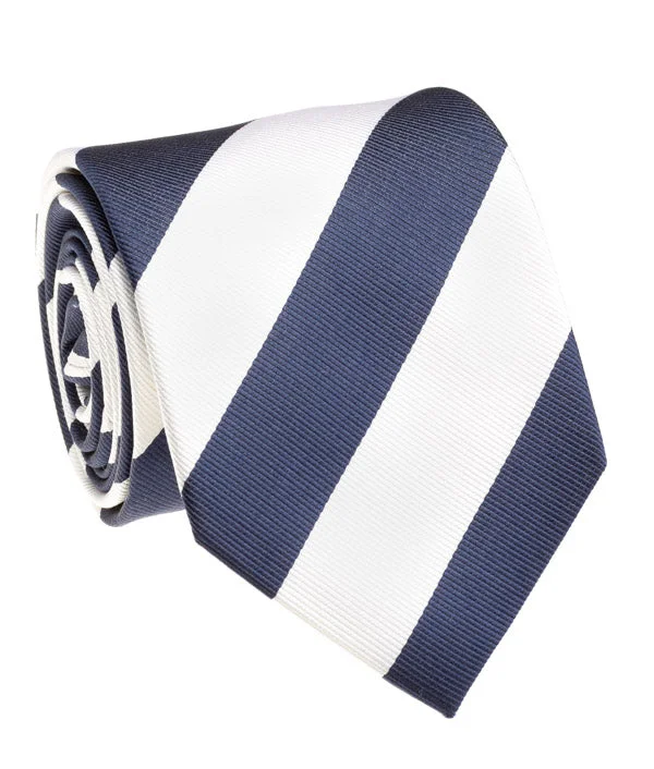 modern silk necktie ideas for weddings-Lion Navy And White Rep Stripe Tie