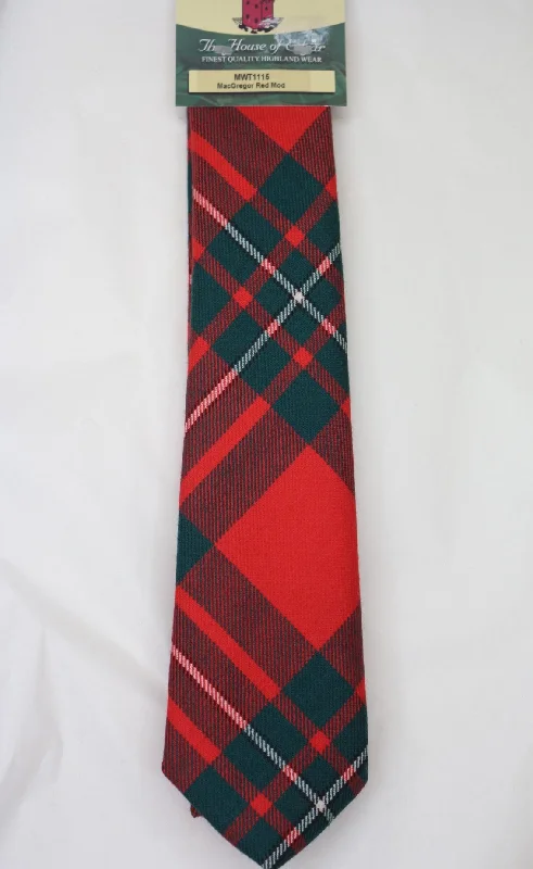 luxury silk neckties for weddings-MacGregor Modern Red Tartan Tie