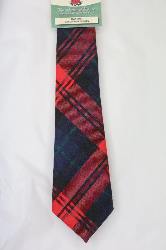 luxury silk wedding tie sets-MacLachlan Modern red Tartan Tie