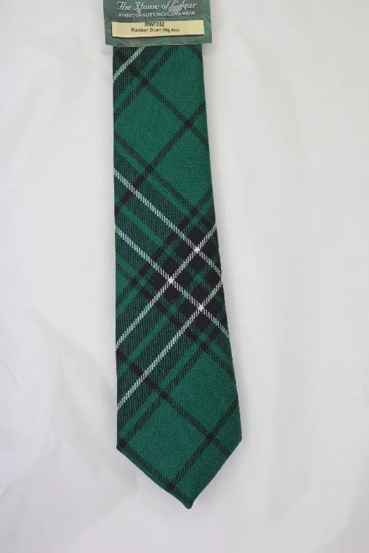 stylish patterned neckties for weddings-MacLean of Duart Ancient Hunting Tartan Tie