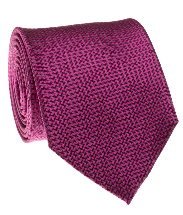 affordable silk necktie ideas for business-Magenta Solid Grid Tie