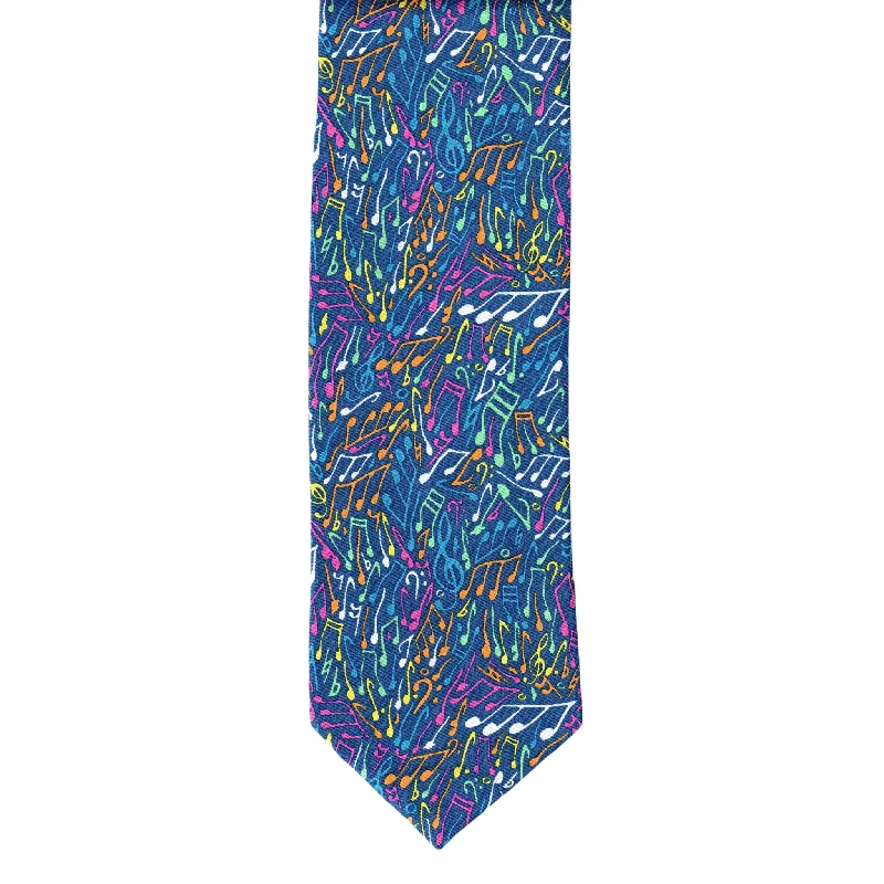 classic silk necktie sets for business wear-Mellow Melody Tie, Navy