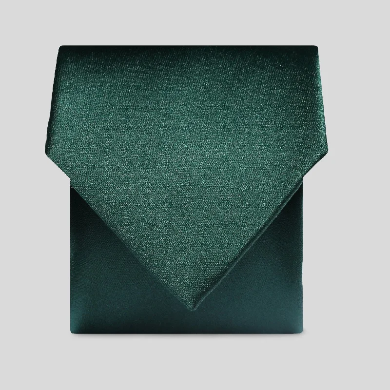 trendy business silk bow tie sets-Mens Bottle Green Satin Tie