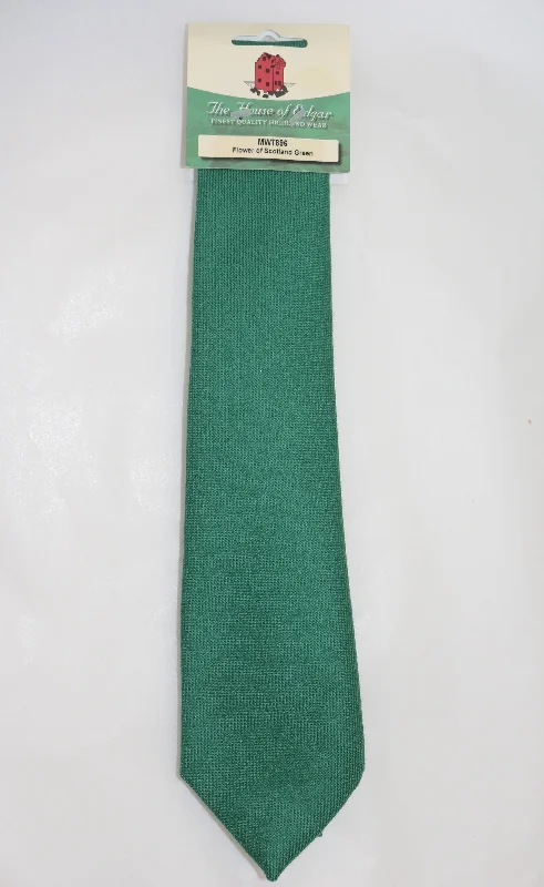 luxury silk necktie packs for weddings-Mens House of Edgar Woollen Tie - Flower of Scotland Green