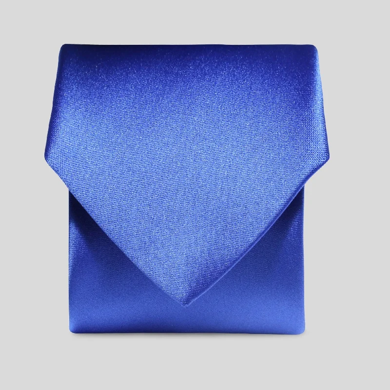 affordable silk wedding necktie packs-Mens Royal Blue Satin Tie