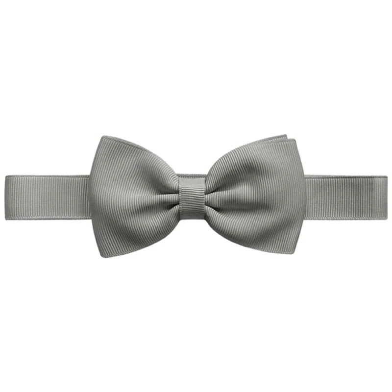 designer silk bow ties for weddings-Milledeux Butterfly Metal Grey