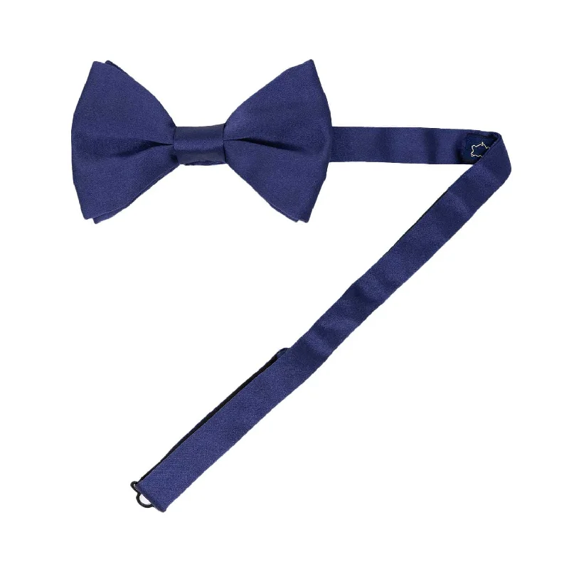 trendy business silk necktie combinations-Royal Blue Satin Silk Pre-tied Bow Tie