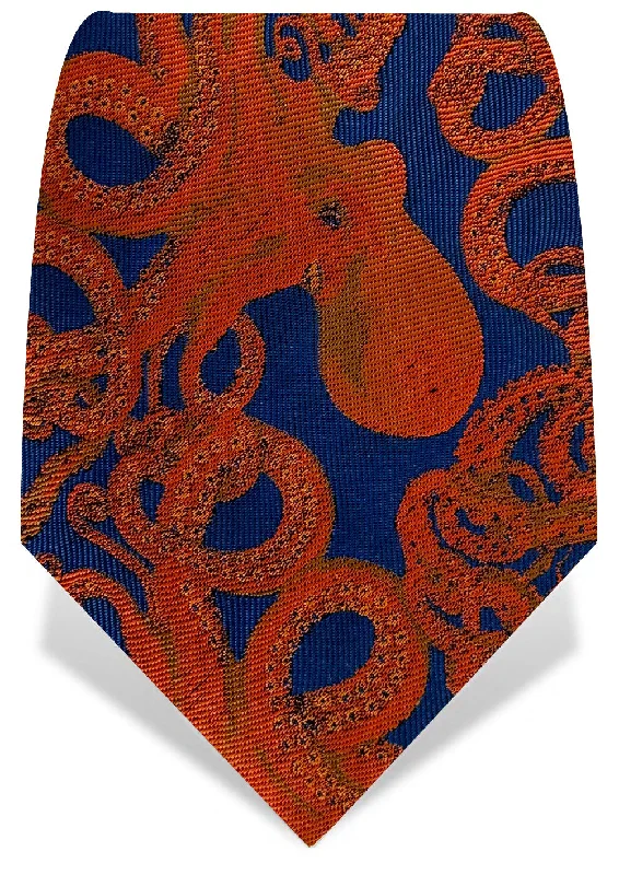 elegant necktie sets for business events-Navy Octopus Tie