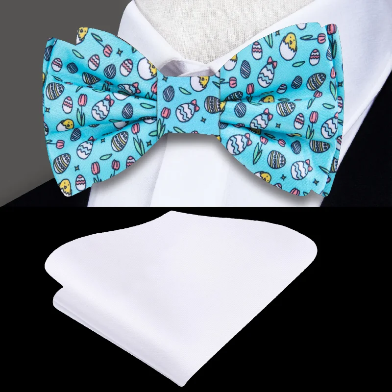 classic wedding silk necktie sets-Happy Easter Bow Tie