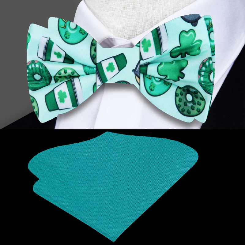 designer necktie ideas for weddings-Lucky Coffee, Clovers and Donuts Bow Tie