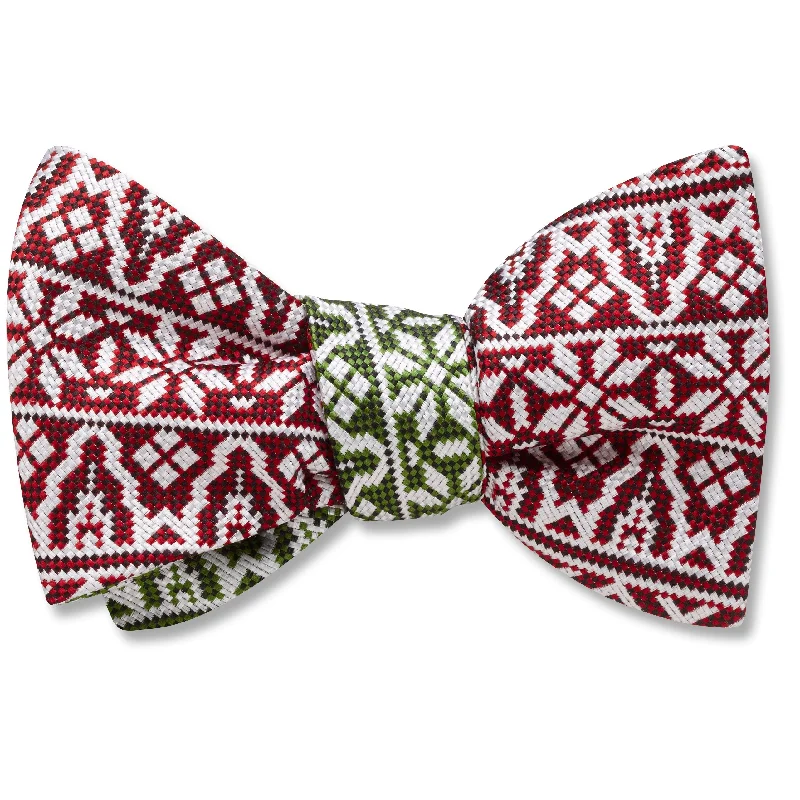 silk necktie ideas for wedding celebrations-North Pole - Reversible bow ties