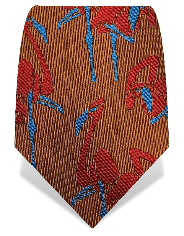 business silk tie sets for formal wear-Orange & Red Flamingo Tie