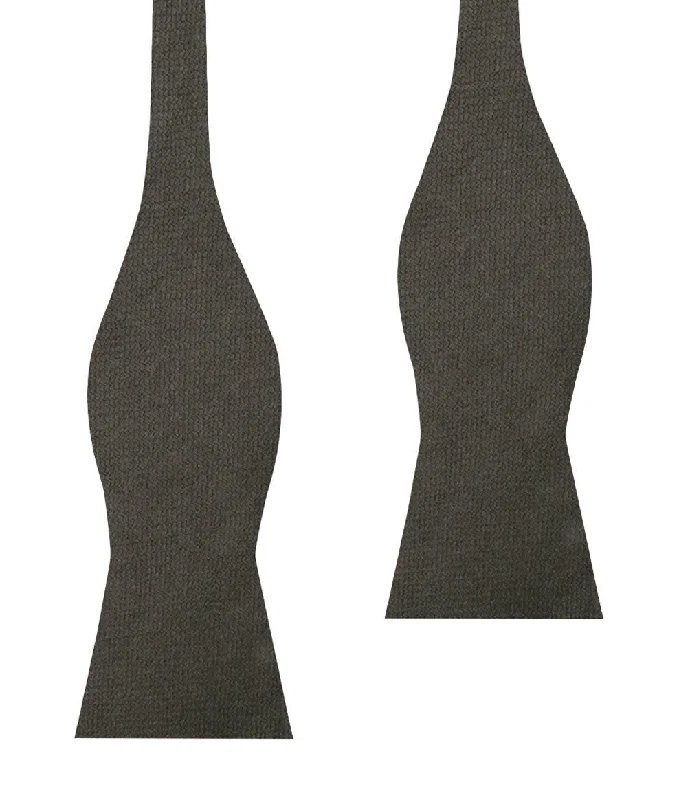 affordable silk necktie designs for formal events-Paros Charcoal Linen Self Bow Tie