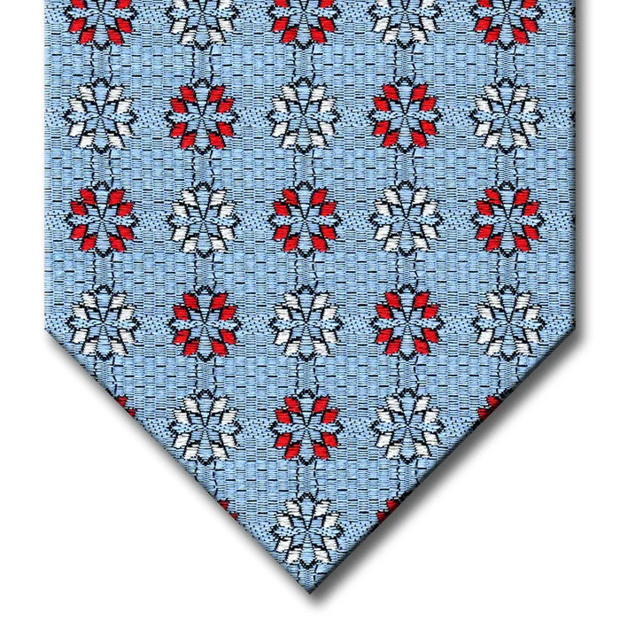 classic silk necktie sets for business wear-Pewter with Red and Silver Medallion Tie