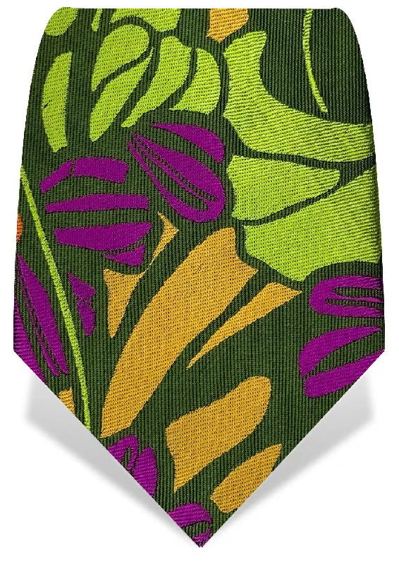 designer necktie sets for business meetings-Purple & Green Garden Tie