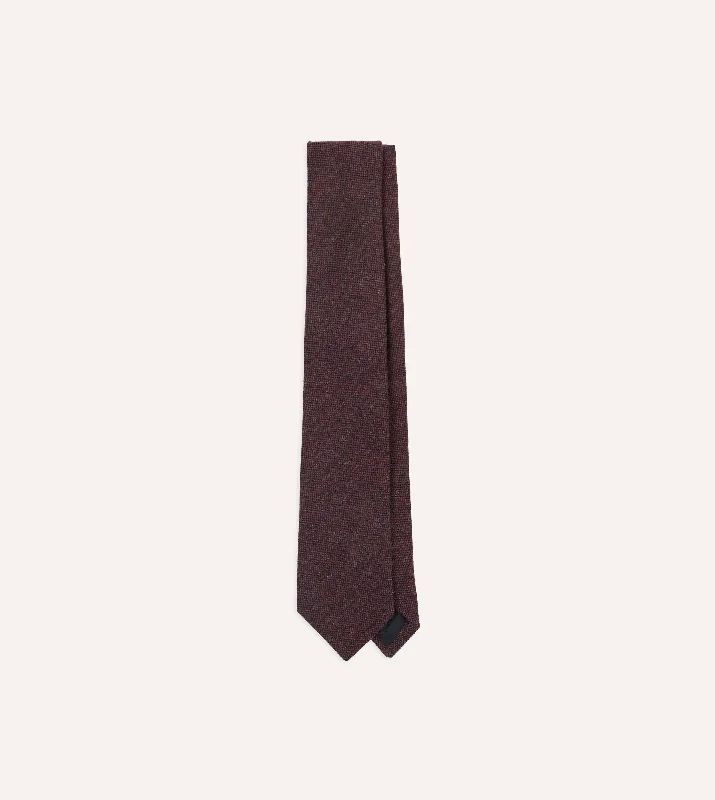 fashionable silk ties for business events-Purple Shetland Wool Tipped Tie