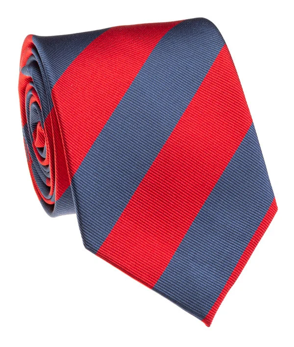 affordable business silk necktie options-Rebel Red And Navy Rep Stripe Tie