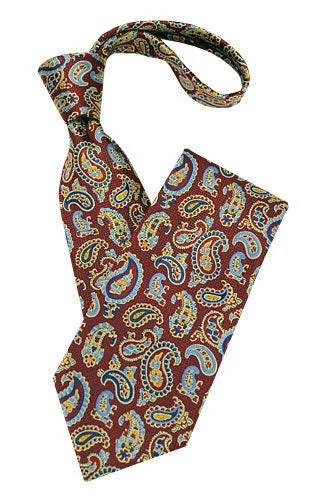 elegant silk bow ties for formal events-Red Blue and Yellow Paisley Tie