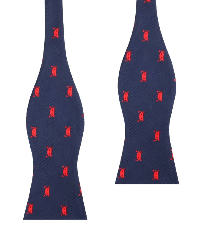 business silk necktie combinations for weddings-Red Crab Self Bow Tie