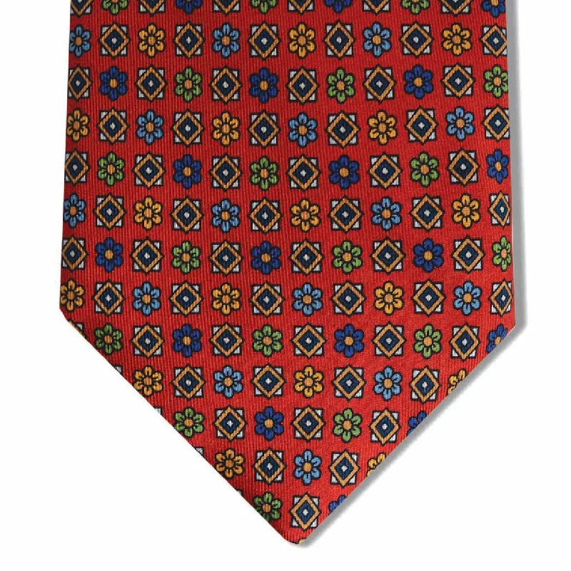 designer necktie ideas for weddings-Red Foulard Tie