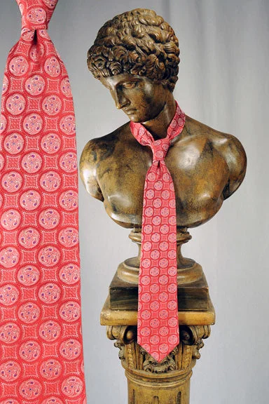 premium silk necktie ideas for business events-Red Medallion Tie