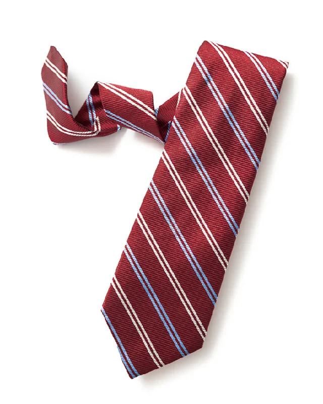 affordable silk wedding necktie packs-Red Repp Stripe Tie