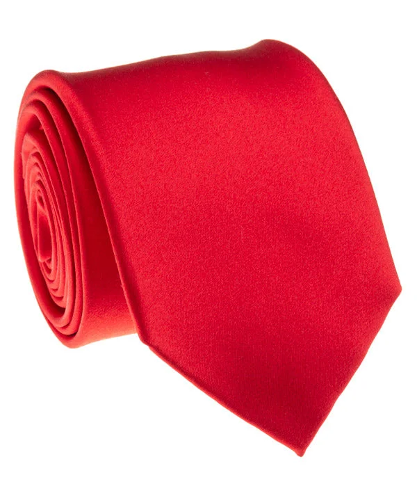 stylish silk ties for formal business events-Red Satin Tie