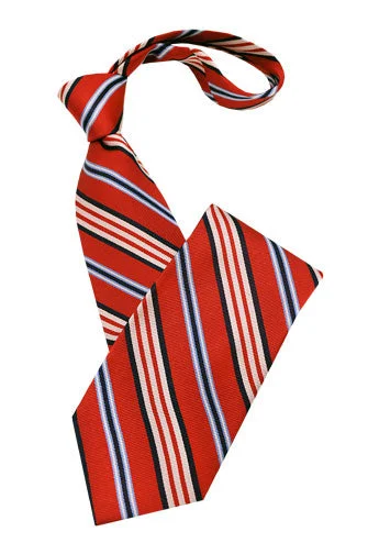 unique necktie designs for office wear-Red Stripe With Blue Stripe Tie