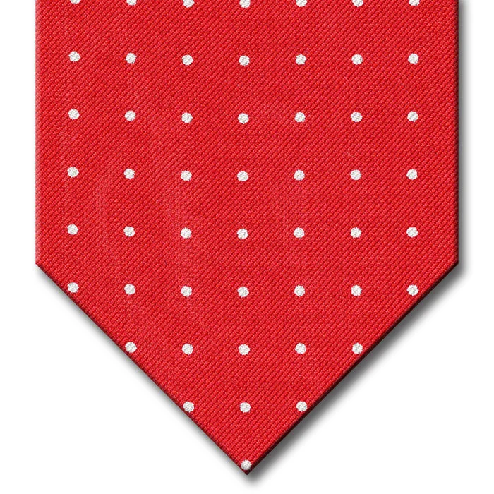 stylish silk necktie sets for office meetings-Red with White Dot Pattern Tie