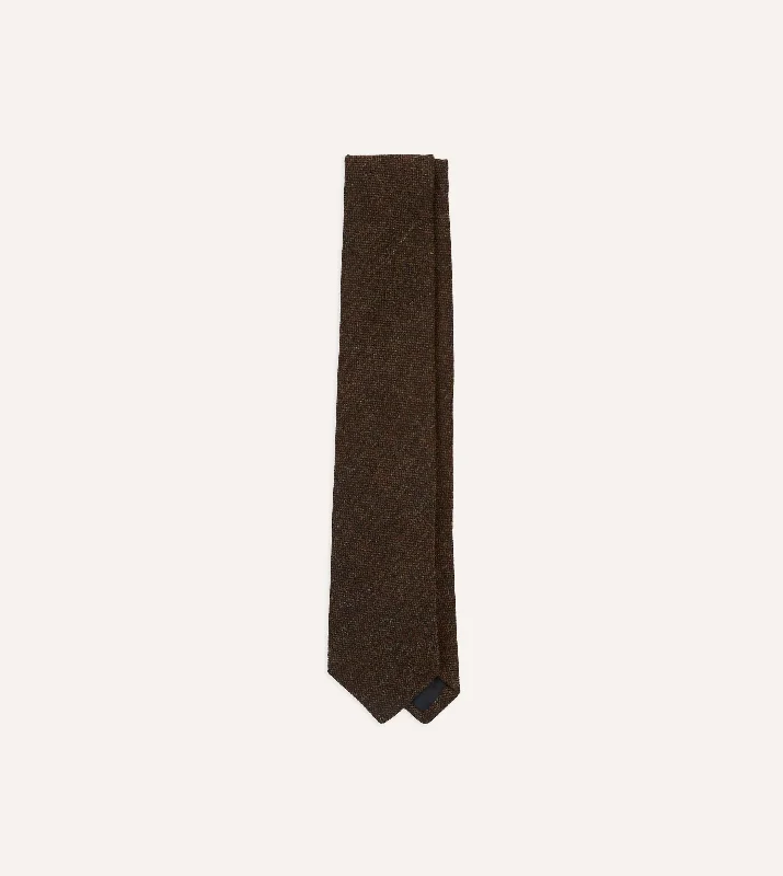 classic silk necktie sets for business wear-Rust Shetland Wool Tipped Tie