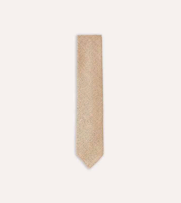 affordable silk wedding necktie packs-Sand Tussah Hand Rolled Silk Tie