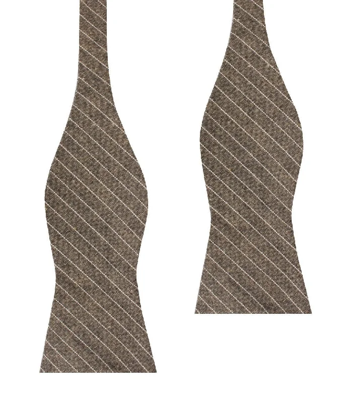 affordable silk necktie designs for formal events-Sandman Linen Pinstripe Self Bow Tie