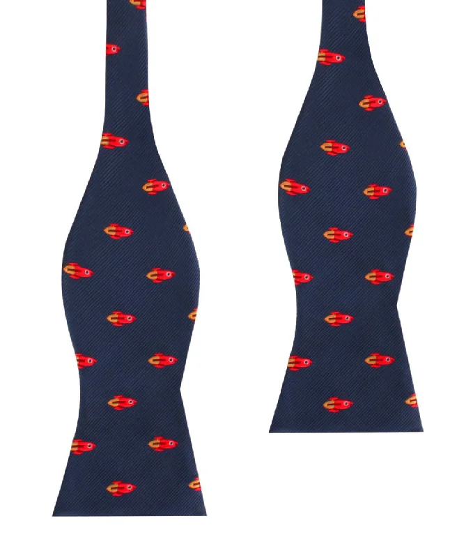 classic wedding necktie colors for men-Saturn Red Rocket Self Bow Tie