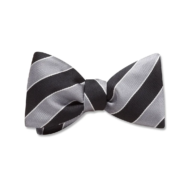 vibrant silk necktie sets for weddings-Scholastic Black/Silver - Kids' Bow Ties