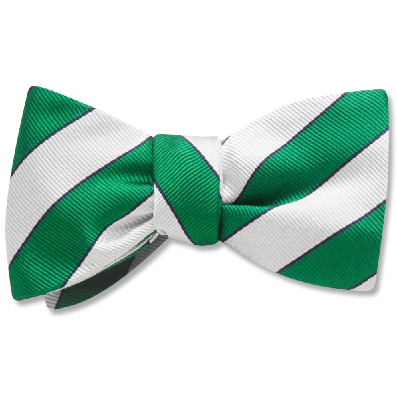 modern silk necktie colors for weddings-Scholastic Green/White - bow ties