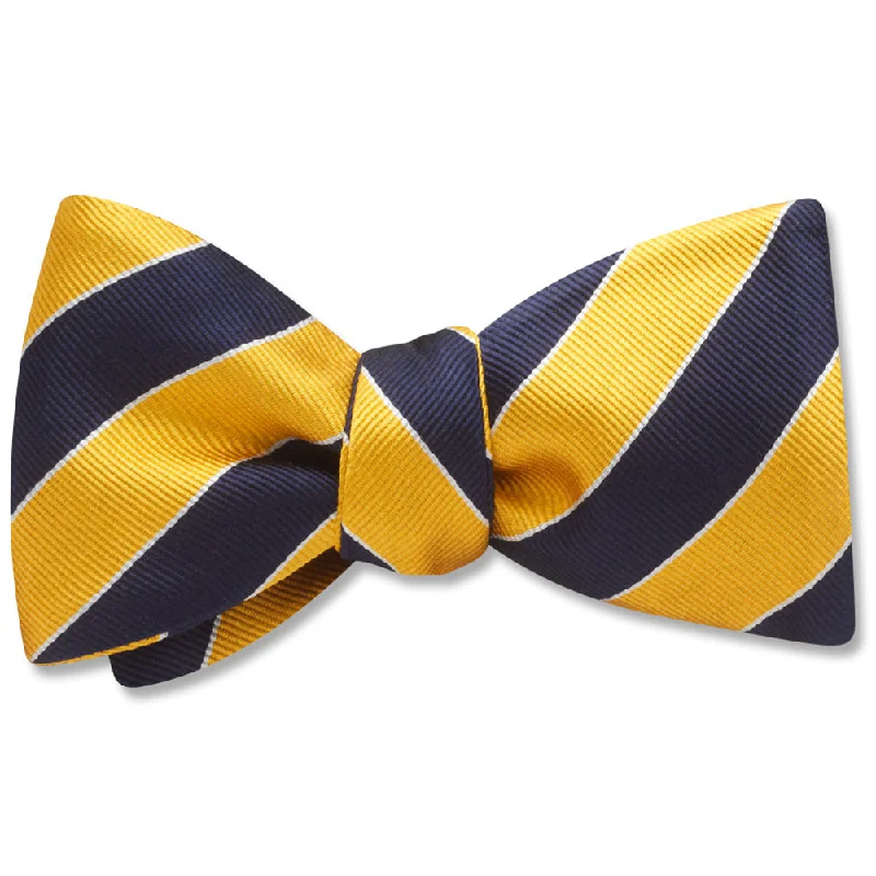 premium office silk necktie ideas-Scholastic Navy/Gold - bow ties