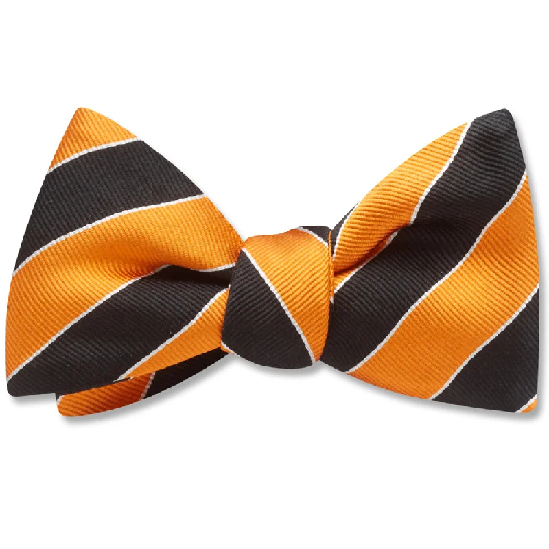 luxury silk necktie sets for formal wear-Scholastic Orange/Black - bow ties