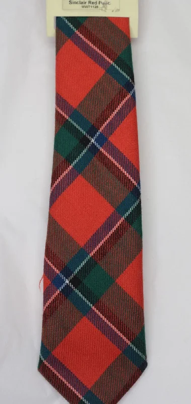 classic wedding silk necktie sets-Sinclair Ancient Red Tartan Tie