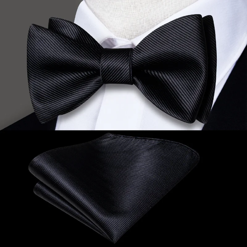 unique silk necktie styles for weddings-Solid Bow Tie