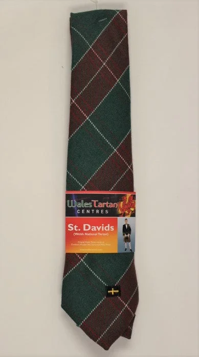 best silk wedding necktie sets for men-St. Davids Welsh Tartan Tie