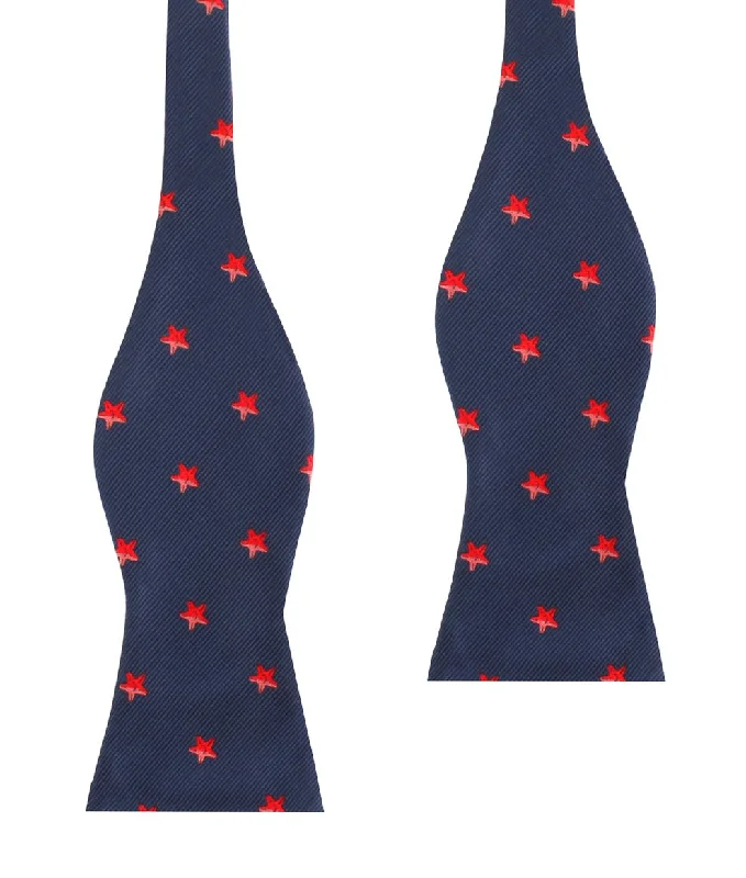 affordable silk wedding necktie packs-Starfish Self Bow Tie