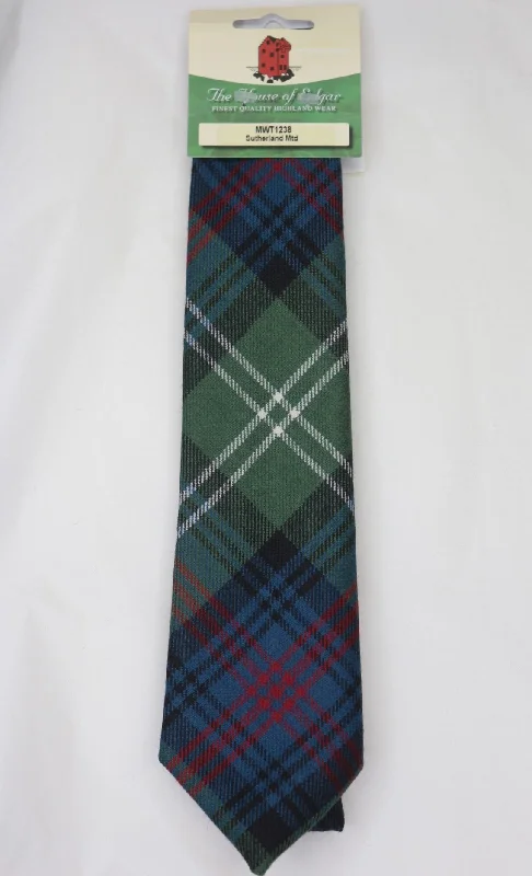 trendy wedding silk necktie designs-Sutherland Muted Tartan Tie