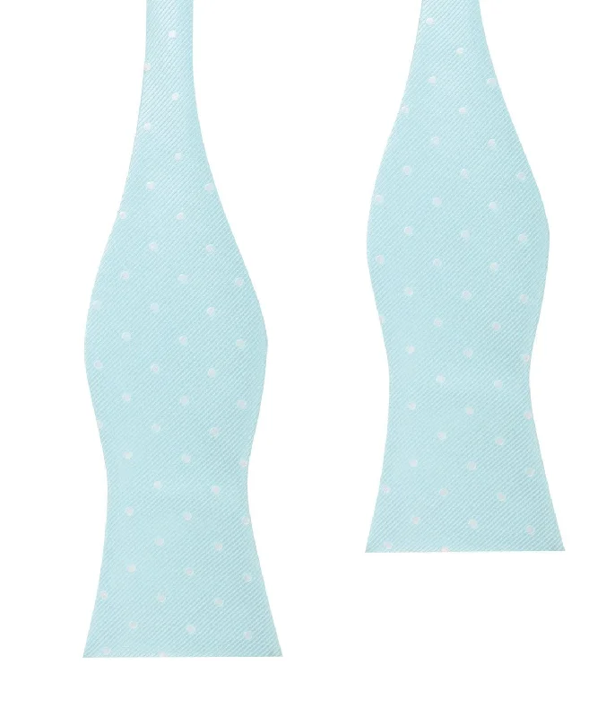 elegant silk necktie options for business wear-The OTAA Mint Blue with White Polka Dots Self Tie Bow Tie