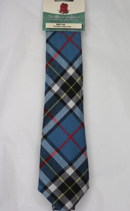 slim silk necktie combinations for office wear-Thompson Dress Tartan Tie