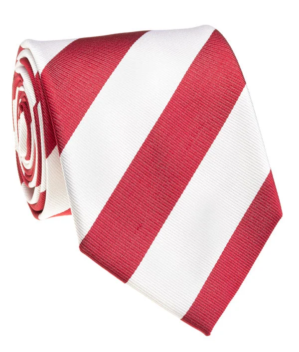 luxurious necktie options for wedding celebrations-Tide Red And White Rep Stripe Tie